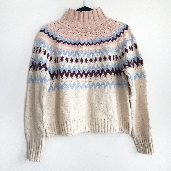 Rebecca Taylor Barbiecore Fair Isle Turtleneck Sweater - Picture 11 of 13